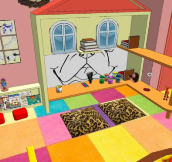 现代卡通玩具儿童房SU模型下载_sketchup草图大师SKP模型