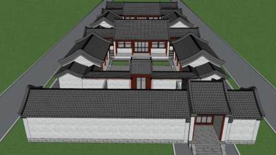 老北京四合院su模型下载_sketchup草图大师SKP模型