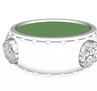 中式花钵su模型下载_sketchup草图大师SKP模型