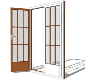 玻璃双开门su模型下载_sketchup草图大师SKP模型