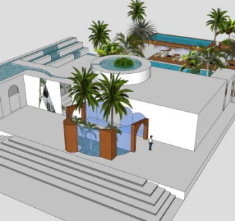 休闲俱乐部SU模型下载_sketchup草图大师SKP模型