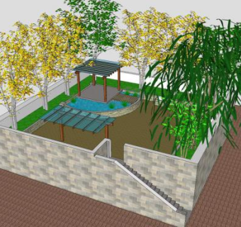 屋顶花园sketchup模型下载_sketchup草图大师SKP模型