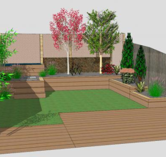 小花园设计SU模型下载_sketchup草图大师SKP模型