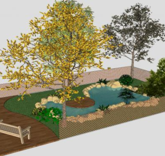 梦幻花园SU模型下载_sketchup草图大师SKP模型