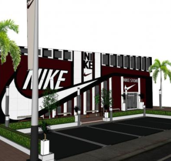 耐克专卖店su模型下载_sketchup草图大师SKP模型