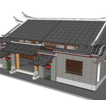 闽南建筑su模型下载_sketchup草图大师SKP模型
