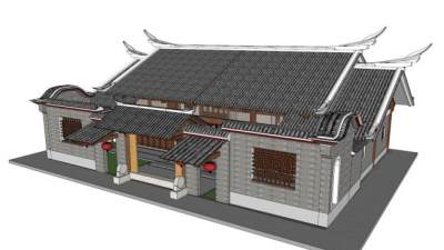 闽南建筑su模型下载_sketchup草图大师SKP模型