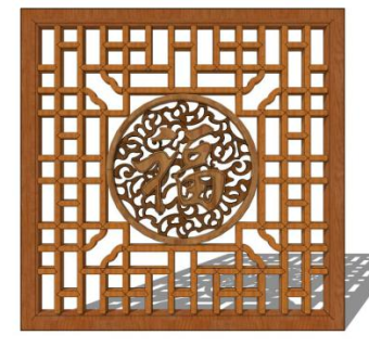 木格窗su模型下载_sketchup草图大师SKP模型