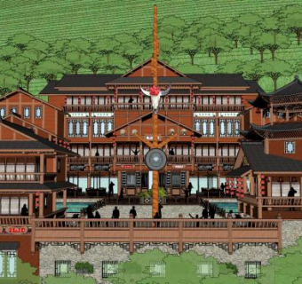 苗族建筑su模型下载_sketchup草图大师SKP模型
