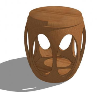 古典圆凳子su模型下载_sketchup草图大师SKP模型