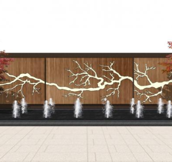 日式景墙su模型下载_sketchup草图大师SKP模型