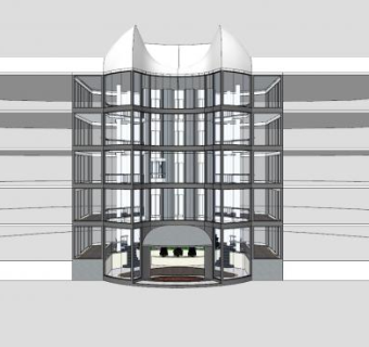 购物中心全景电梯SU模型下载_sketchup草图大师SKP模型