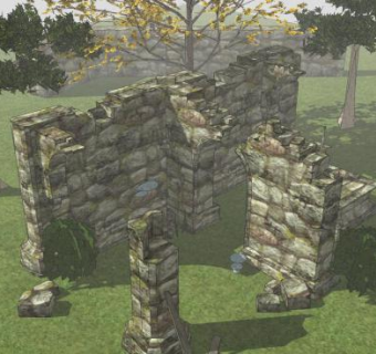 水边的废墟SU模型下载_sketchup草图大师SKP模型