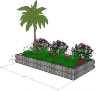 公园花坛景观SU模型下载_sketchup草图大师SKP模型