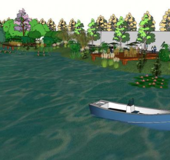 生态湿地su模型下载_sketchup草图大师SKP模型