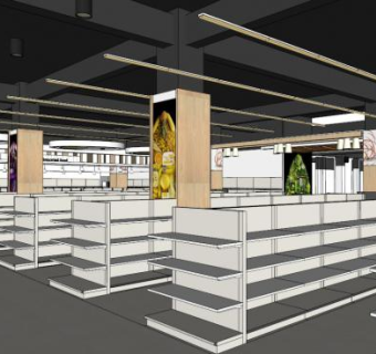 大型商场室内su模型下载_sketchup草图大师SKP模型