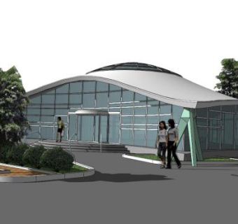 会展建筑su模型下载_sketchup草图大师SKP模型