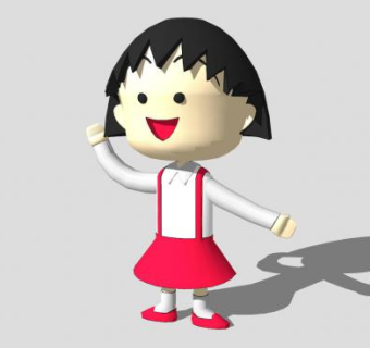 樱桃小丸子人物SU模型下载_sketchup草图大师SKP模型