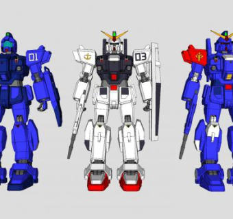 机甲机器人高达敢达SU模型下载_sketchup草图大师SKP模型