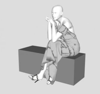 坐姿假人模特SU模型下载_sketchup草图大师SKP模型