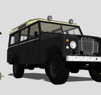 西部牛仔人物和它的汽车SU模型下载_sketchup草图大师SKP模型