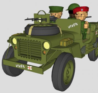 玩具人物汽车SU模型下载_sketchup草图大师SKP模型