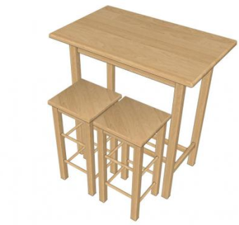 木桌凳su模型下载_sketchup草图大师SKP模型