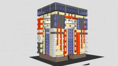 现代建筑楼房SU模型下载_sketchup草图大师SKP模型