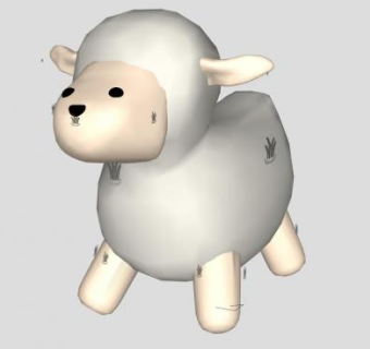 绵羊玩具座椅SU模型下载_sketchup草图大师SKP模型