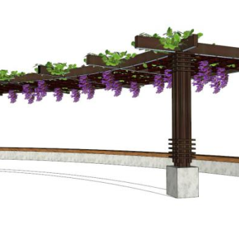 弧形花架su模型下载_sketchup草图大师SKP模型