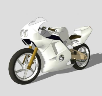 白色的摩托车SU模型设计_su模型下载 草图大师模型_SKP模型