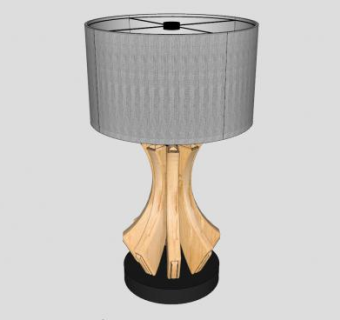 木质装饰台灯灯具SU模型下载_sketchup草图大师SKP模型