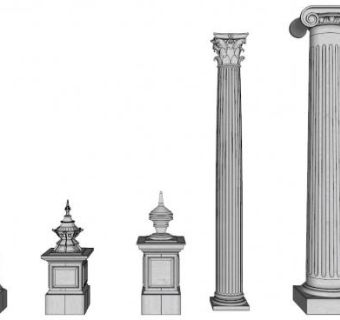 欧式立柱su模型下载_sketchup草图大师SKP模型