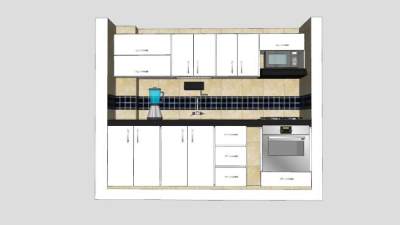 小户型厨房橱柜SU模型下载_sketchup草图大师SKP模型