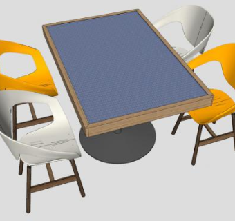 现代简约餐桌椅家具SU模型下载_sketchup草图大师SKP模型