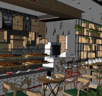 甜品店su模型下载_sketchup草图大师SKP模型