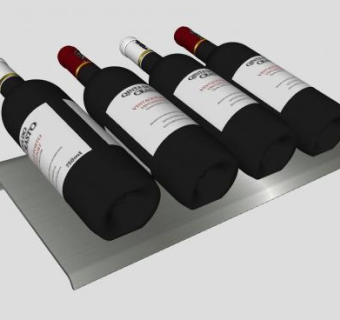 红酒酒瓶酒架摆放SU模型下载_sketchup草图大师SKP模型