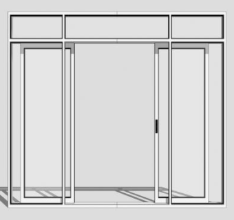 现代玻璃推拉门SU模型下载_sketchup草图大师SKP模型