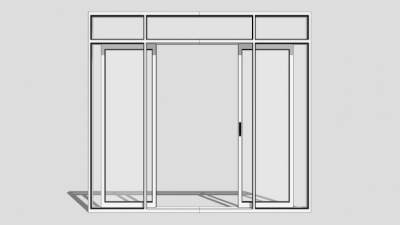 现代玻璃推拉门SU模型下载_sketchup草图大师SKP模型