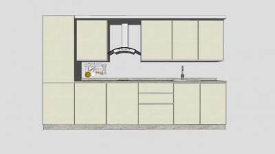 现代厨房橱柜吊柜SU模型下载_sketchup草图大师SKP模型