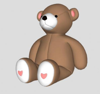 玩具熊布娃娃SU模型下载_sketchup草图大师SKP模型