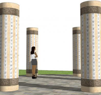 文化柱su模型下载_sketchup草图大师SKP模型