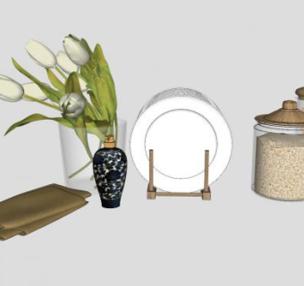 厨房装饰品摆件SU模型下载_sketchup草图大师SKP模型