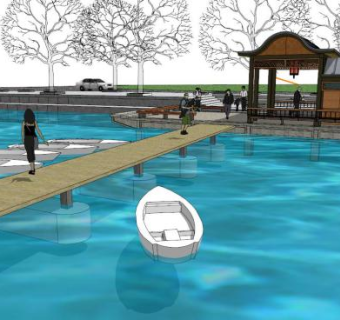 游船码头su模型下载_sketchup草图大师SKP模型