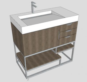 现代卫浴柜洗手池SU模型下载_sketchup草图大师SKP模型