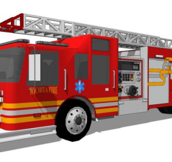 消防车su模型下载_sketchup草图大师SKP模型