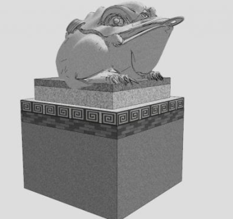 蟾蜍雕塑su模型下载_sketchup草图大师SKP模型