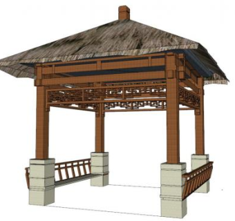 茅草亭子su模型下载_sketchup草图大师SKP模型