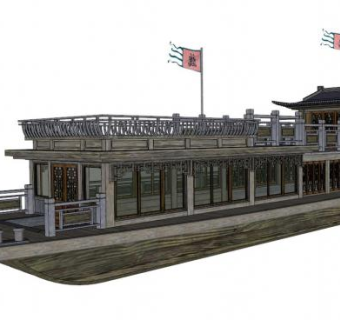 画舫su模型下载_sketchup草图大师SKP模型