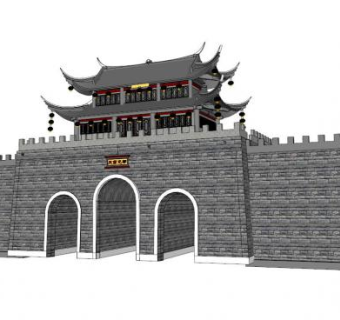 古城墙su模型下载_sketchup草图大师SKP模型